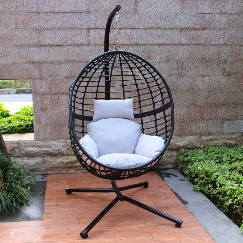 Bungalow Rose Wolsingham Outdoor Wicker Hanging Basket Swing Chair with